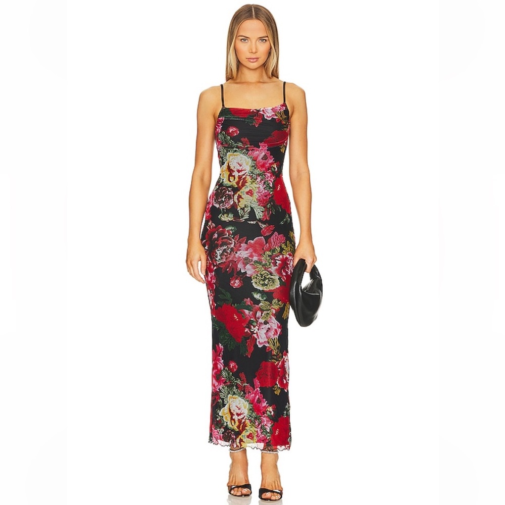 Molly Maxi Dress in Black Floral